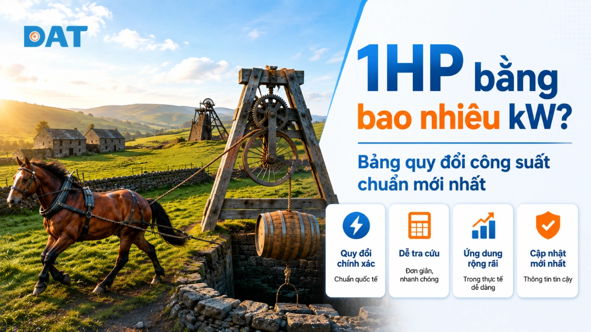 1HP bằng bao nhiêu kW? Bảng quy đổi công suất chuẩn 2026