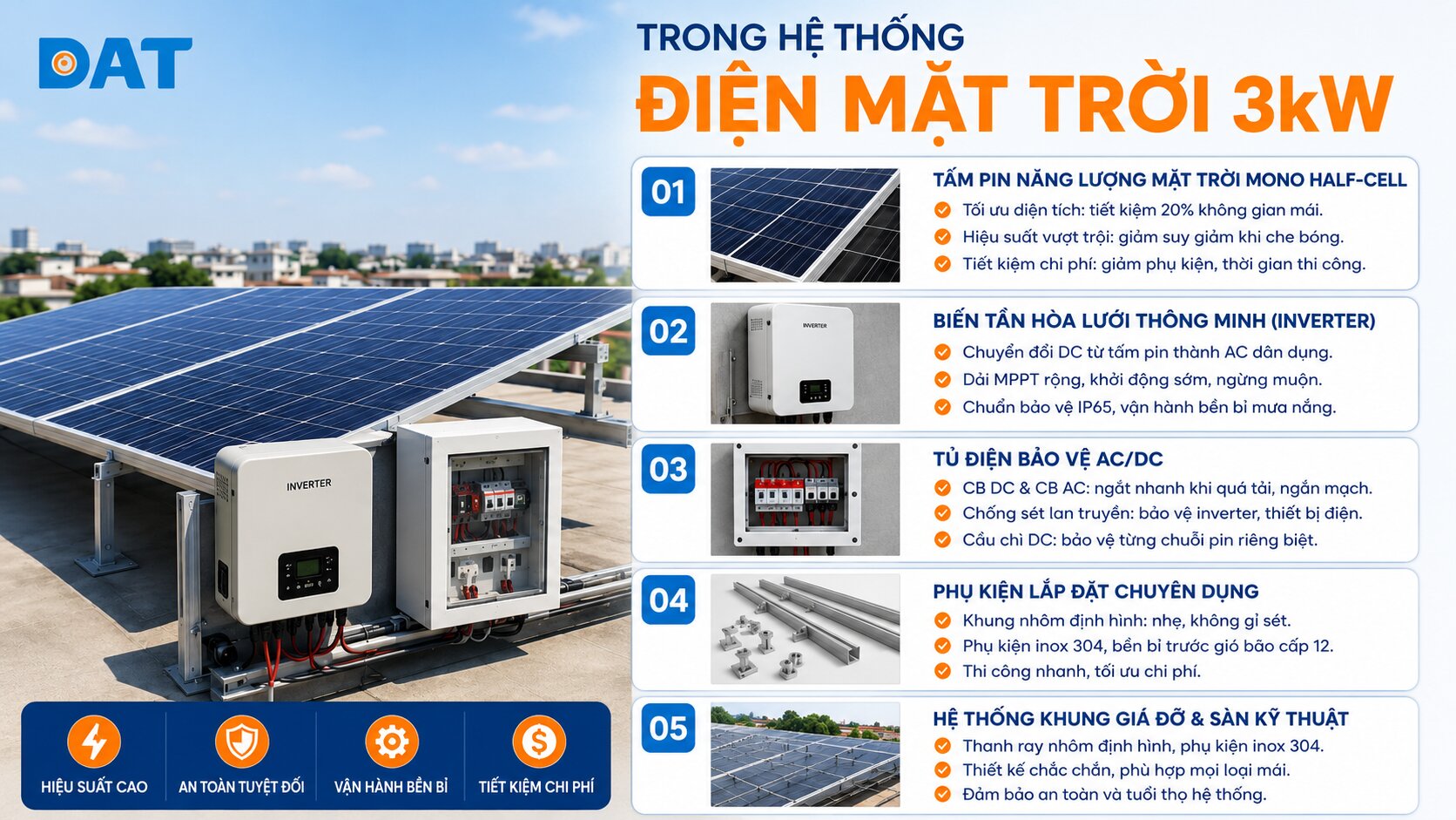 5 thành phần cốt lõi trong hệ thống điện mặt trời 3kW.jpg