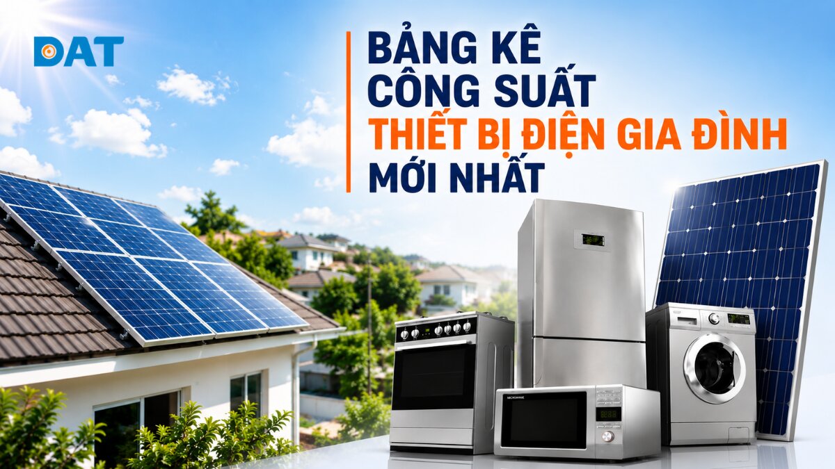 Bảng kê công suất thiết bị điện gia đình mới nhất năm 2026