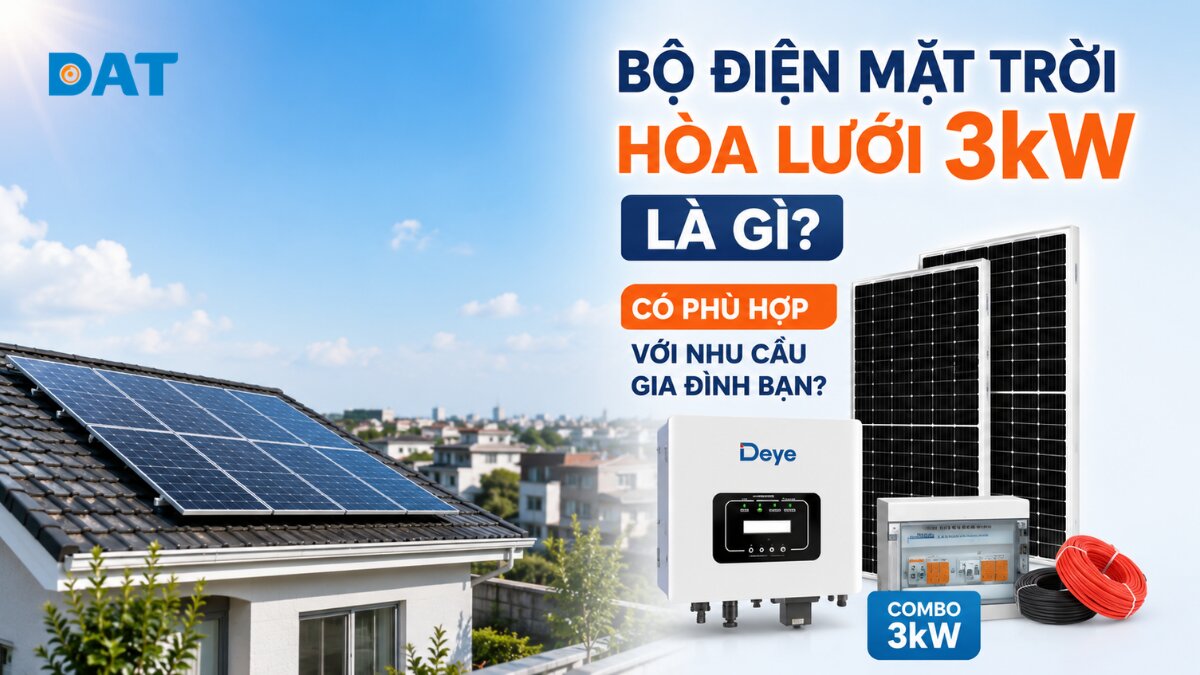 Bộ điện mặt trời hòa lưới 3kW là gì?