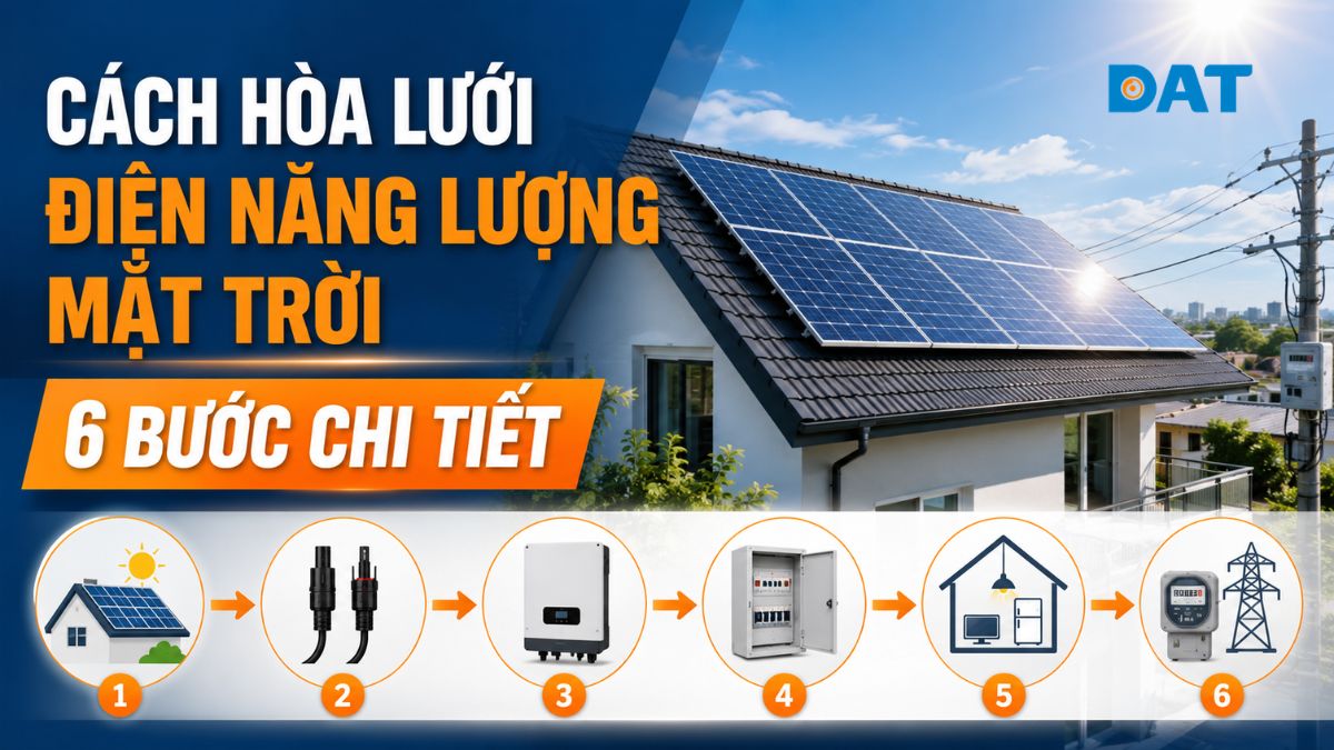 Cách hòa lưới điện năng lượng mặt trời với 6 bước chi tiết