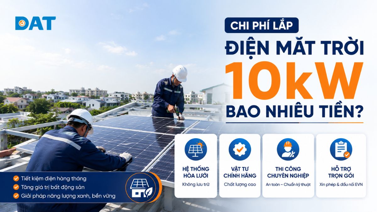 Giải đáp: Chi phí lắp điện mặt trời 10kw bao nhiêu tiền 2026?