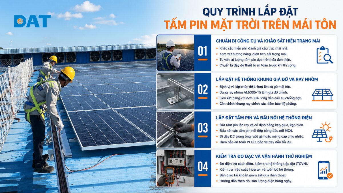 Hướng dẫn quy trình lắp đặt tấm pin mặt trời trên mái tôn đúng kỹ thuật.jpg