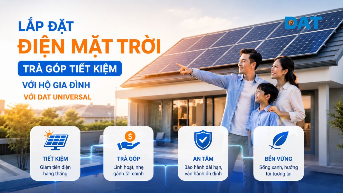 Lắp đặt điện mặt trời trả góp tiết kiệm với hộ gia đình 2026