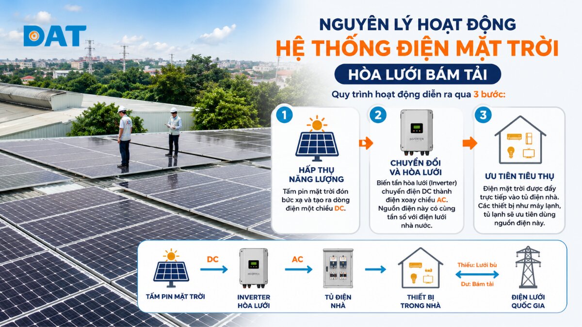 Nguyên lý hoạt động của hệ thống điện mặt trời hòa lưới bám tải.jpg
